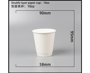 常州双层中空纸杯-10oz白杯